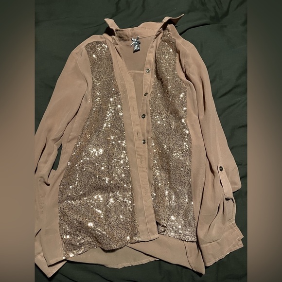Sequin sheer  blouse - Picture 1 of 3